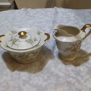Theodore Haviland NY Rosalinde vintage creamer & sugar bowl. Mid-century China